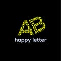A and B etters water bubbles letter vector logo Royalty Free Stock Photo