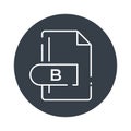 B File Format Icon. B file format extension filled icon