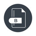 B File Format Icon. B file format extension filled icon