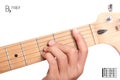 B flat major guitar chord tutorial Royalty Free Stock Photo