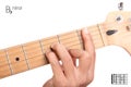B flat minor guitar chord tutorial Royalty Free Stock Photo