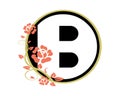 B floral roses monogram vector logo