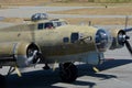 B-17 Flying Fortress coming in for landing Royalty Free Stock Photo