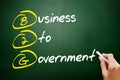 B2G - Business To Government acronym, business concept on blackboard