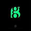 B and G letters. B, G monogram. The letter G is inscribed in the letter B.