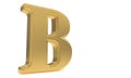 B gold romantic alphabet, 3d rendering