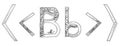 B Greater less dragonfly Vanda freehand pencil sketch font