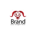 Angry buffalo logo, Buffalo head icon. flat design. Vector Illustration on white background