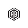 A B hexagon letter logo Royalty Free Stock Photo