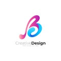 B icon template, 3d colorful design, company logos Royalty Free Stock Photo
