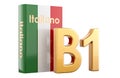 B1 Italian level, concept. B1 Intermediate, 3D rendering