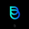 B Letter. B logotype. Beauty abstract monogram. Logo consist of two elements like drops or speech bubbles.