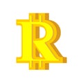 B letter bitcoin font. Cryptocurrency alphabet. Lettering virtual money. Vector illustration