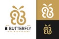 B Letter Butterfly Logo Design, brand identity logos vector, modern logo, Logo Designs Vector Illustration Template Royalty Free Stock Photo