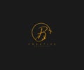 B letter calligraphic monogram emblem style logo