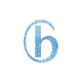 B letter line logo. Vector fingerprint design