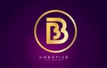 B Letter Gold Logo Design. Modern B Icon With Creative Golden Beautiful Monogram Design