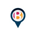 B letter GPS pointer logo