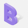 B letter in isometric 3d style with shadow Royalty Free Stock Photo