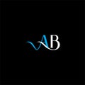 A B letter logo creative design on black color background.ab