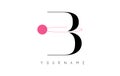 B Letter Logo Design with a Round Pink Eclipse