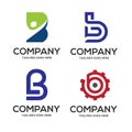 B letter logo design vector illustration logo set Royalty Free Stock Photo