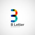 B letter logo, minimal line design