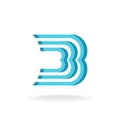 B letter logo template. Parallel lines style. Royalty Free Stock Photo