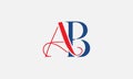 A B letter logotype classic elegant style