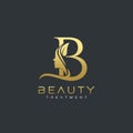 B Letter Luxury Beauty Face Logo Design Vector