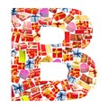 B Letter made of giftboxes Royalty Free Stock Photo