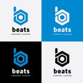 B Letter Music Beats Instrumental Logo Template