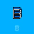 B logo. B emblems. B monogram. Isolated on a blue background. Industry, pipes, construction. Royalty Free Stock Photo