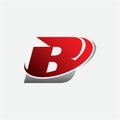 B Logo red gray.B Letter Icon Design Vector Illustration