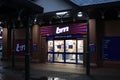 B and M main entrance, Syston, Leicester, UK, taken at night time with lights on in store, empty store