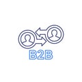 b2b marketing icon, line vector on white Royalty Free Stock Photo