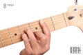 B minor guitar chord tutorial Royalty Free Stock Photo