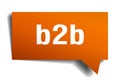 B2b orange 3d speech bubble Royalty Free Stock Photo