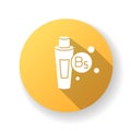 B5 panthenol in tube yellow flat design long shadow glyph icon. Medical ointment. Remedy in package. Moisturizing