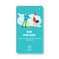 B2b Partner Handshake Deal Businessman Vector Illustration