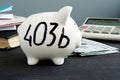 403b plan written on a piggy bank Royalty Free Stock Photo