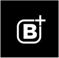 B plus vector monogram. B plus icon Royalty Free Stock Photo