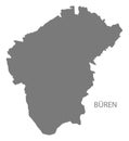 BÃ¼ren German city map grey illustration silhouette shape