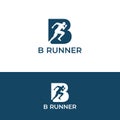B Runner Bold Modern design concept logo