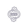 B2b service vector line icon on white Royalty Free Stock Photo