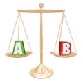 A B Testing Gold Scale Balance Comparing Choices Options Research Royalty Free Stock Photo