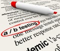 A/B Testing Words Dictionary Definition Experiment Message Performance Royalty Free Stock Photo