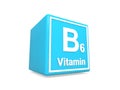 B6 vitamin on blue cube Royalty Free Stock Photo