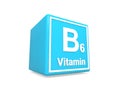 B6 vitamin on blue cube