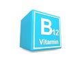 B12 vitamin on blue cube